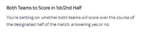 Both Team to Score Explained .